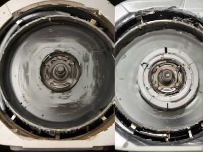 Before and after food processor repair showing motor replacement and blade assembly restoration