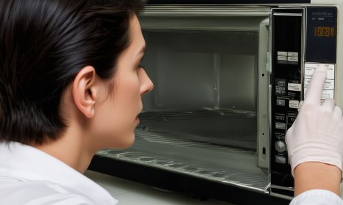 Microwave safety testing and maintenance showing proper care techniques and warning signs