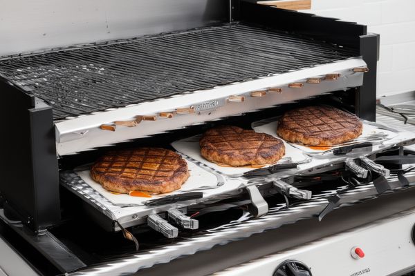 Electric grill and griddle repair showing temperature control components, heating elements, and professional testing equipment